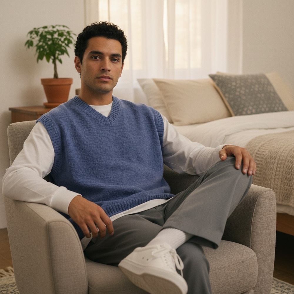 L.L.‎ Bean Blue V-Neck Sweater Vest
